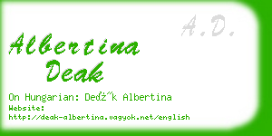albertina deak business card